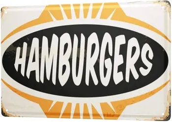 Nostalgie Zabavno Hamburger Plakat Smešno Prijavite Tin Umetnosti Stenski Dekor Letnik Aluminija Retro Kovinski Tin Prijavite Slikarstvo Znaki 20x30cm