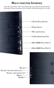 7 Palčni IPS Prenosni HDR Opravljanja Zunanji Zaslon Vgrajen Zvočnik Vitko Telo Ne Splash za Online Igranje prek Mobilne Povezave