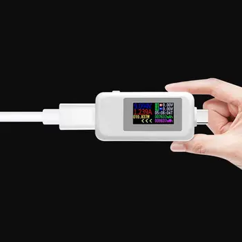 KWS-1902C Tip-C Barvni Zaslon USB Tester Trenutno Napetost Spremljanje Moči Meter
