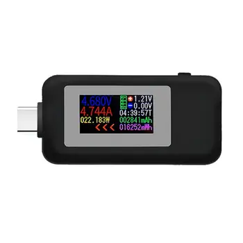 KWS-1902C Tip-C Barvni Zaslon USB Tester Trenutno Napetost Spremljanje Moči Meter