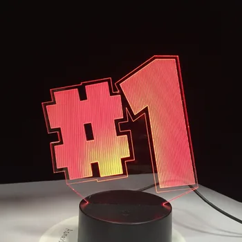 Igra Serija #1 Design 3D Lučka RGBW 7 Barve Dotik LED Iluzijo Tabela Desk Svetlobe Nazaj V Šolo Svetilka Darilo Padec Ladijskega prometa