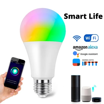Možnost zatemnitve RGBCW E27 WiFi Smart Žarnica, LED Sijalka App Delujejo Alexa Google Pomočnik Nadzor Wake Up Smart Lučka Noč Svetlobe