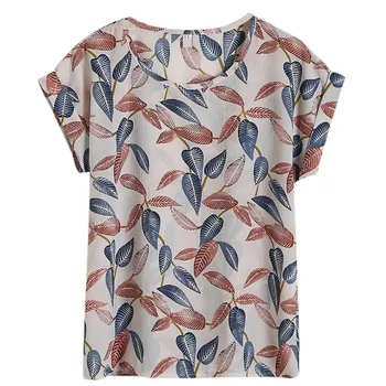 2019 Ženske Bluzo Moda za kratek sleeved Majica Ženske Priložnostne Svoboden Šifon Bluzo Ženske Šifon Plus Velikost Majica Vrh