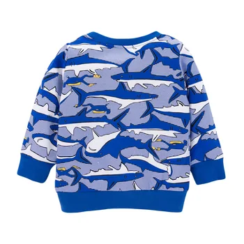 Malo Maven blagovne Znamke jeseni, pozimi baby boy oblačila za otroke shark tiskanja pulover za Otroke 2-7 Let QZ47