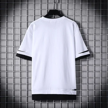 Kratek rokav t-shirt za moške poletne trend korejski vsestranski belo podlago majica moška barva svoboden T-shirt pol rokav