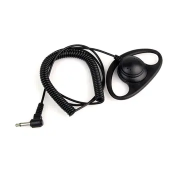 Prenosni En KOS 3,5 mm Ukrivljen Jack D-shape Poslušanje Le Slušalke Slušalke za Dve Radijski Transceivers Walkie Radio Uho Kavelj