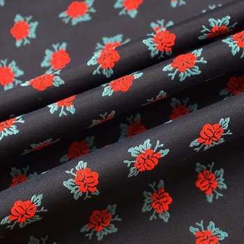 2017 jeseni in pozimi moda Elegantno cvetlični Preje-barvane žakarske tkanine za obleko, plašč DIY mozaik tissu tissus božič tela