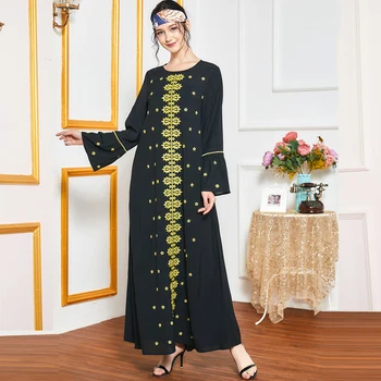 Abaya Tam Kaftan Dubaj Hidžab Muslimansko Obleko Turški Islamska Oblačila Za Ženske Caftan Jilbab Stranka Obleke Vezenje Ramadana Eid Abayas