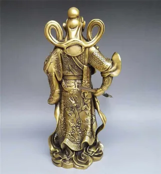 Kitajski čisto medenina Borilne bog bogastva, guan gong obrti kip