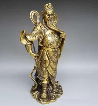 Kitajski čisto medenina Borilne bog bogastva, guan gong obrti kip