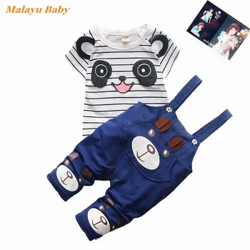 Malayu Baby Boy Oblačila Iz Novih Poletje Otrok Trak Risanka Kratka Sleeved Tee/Sling Sopihanje 2 Kos 1-4 Leta, Otroci Kopalke