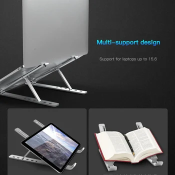Nastavljiv Laptop Stand Zložljiva Hladilna Prenosni za, iPad, MacBook Prenosniki Nosilec Dvižne Imetnik Non-slip Aluminij Zlitine