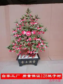 Naravni jade jade peach tree dnevna soba dekoracijo 128 Breskev-Oblikovan Mantou okraski Doma Oprema nakit naravnih jade ornam