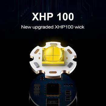 NOVO XHP100 ZMOGLJIV USB LED SVETILKA 18650 26650 POLNILNA TAKTIČNO SVETILKE XHP90 BAKLO LUČI XHP70 NEPREMOČLJIVA LUČ