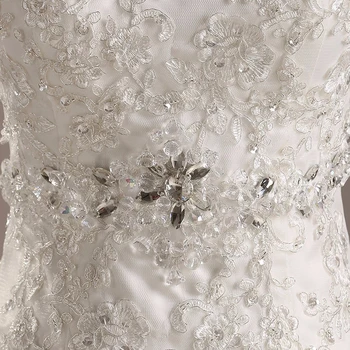 Pravo Fotografijo, ki je Na zalogi 2019 poroko formalno obleko letnik pravo fotografijo režejo izrez majhnih rib rep vlak čipke poročno obleko, Velikost M