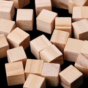 10/25/25 mm Lesena Kvadratne Bloke Mini Kocke Okraskov za lesenih predmetov Obrti DIY K1MF