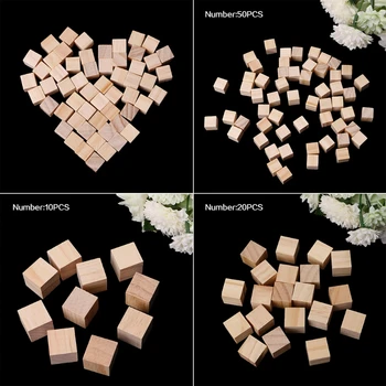 10/25/25 mm Lesena Kvadratne Bloke Mini Kocke Okraskov za lesenih predmetov Obrti DIY K1MF