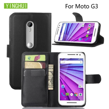 YINGHUI Za Moto G3 PU Usnje, Telefon Primeru Denarnice Kritje Za Motorola Moto G3 Projekcijska Stojala Primeru Telefon Vrečko Za Moto G3 Usnjena torbica