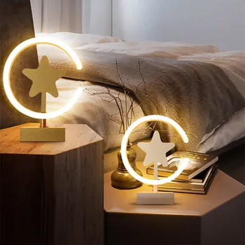 Pogodbeno sodobne toplo spalnica postelji svetilko Nordijska stenske svetilke ustvarjalne fashion star sedel soba, hodnik v ozadju stene lučka