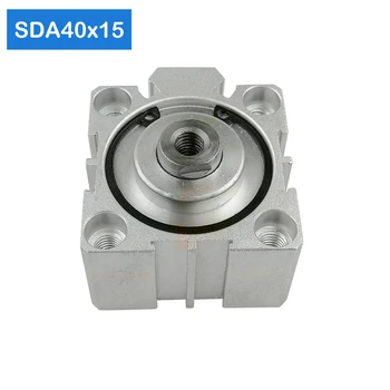 SDA40*15 Brezplačna dostava 40 mm Premerom 15 mm Hoda Kompakten Jeklenke SDA40X15-OV Dual Action Zraka Pnevmatski Cilinder