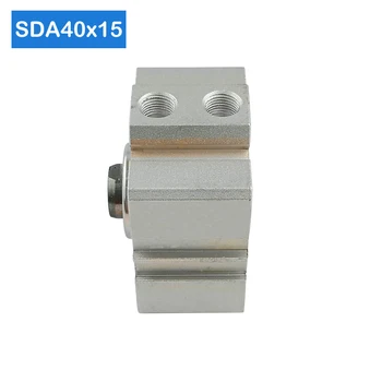 SDA40*15 Brezplačna dostava 40 mm Premerom 15 mm Hoda Kompakten Jeklenke SDA40X15-OV Dual Action Zraka Pnevmatski Cilinder