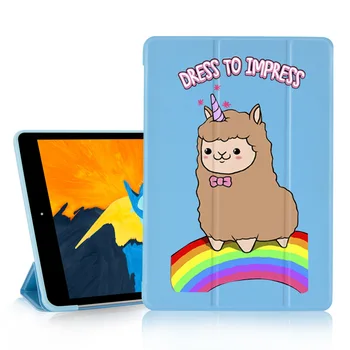 Novo za iPad 10.2 2019 ultra-tanek tri-krat za iPad Pro 2020 zaščitni pokrov, risanka alpake mehki silikonski zadnji pokrov zaščitni