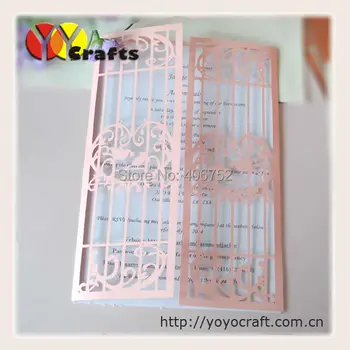 Edinstveno poročno vabilo kartice,roza ptic design laser cut poročna vabila za stranke