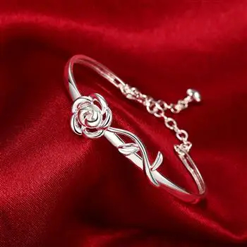 Evropski eleganten nakit rose cvet bangle zapestnica