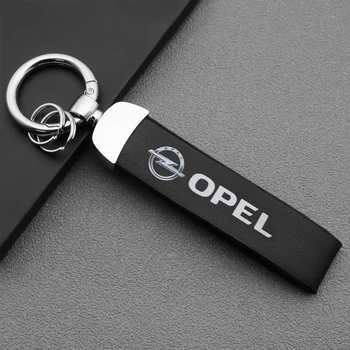Avto styling 3D Kovine, Usnje Auto Logotip Keychain Ključnih Verige obeske za Opel Astra H, G, J Insignia Mokka Zafiri Corsa Vectra C D