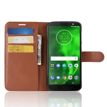 Za Motorola Moto G6 Primeru Motorola Moto G6 Primeru Zajema Denarnice PU Usnja, Hrbtni Pokrovček Telefona Primeru Za Motorola Moto G6 G 6 Primeru Flip