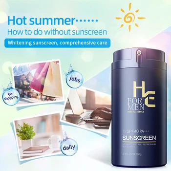 1-Hearn, za Moške za zaščito pred soncem 100 g Anti-UV, Osvežujoča, mastno, vodoneprepustnost, Znoj,-dokazilo