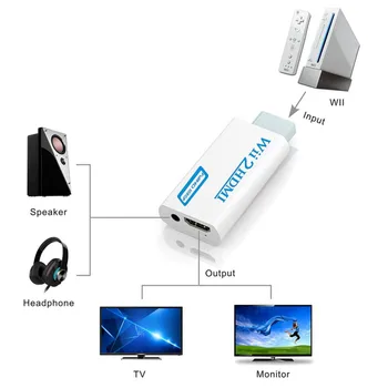Full HD 1080P Wii Na HDMI Pretvornik Napajalnik Wii 2 HDMI Pretvornik 3.5 mm Audio Za HDTV PC Monitor Zaslon