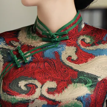 2018 Kitajski obleko nieuwe retro slank afslanken lange sectie groot formaat fluwelen banket kažejo cheongsam dolg rokav