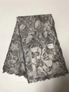 5y/l visoka kakovost nigerijski francoski vezene čipke til tkanine, čipke za poročno obleko,2018 v Rusiji Afriške čipke tkanine LR2299