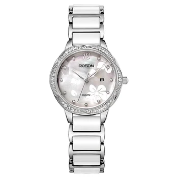 Lauston prave dame watch keramični watch priložnostne quartz uro modni trend diamond-set ženskih gledanje preprosta nepremočljiva