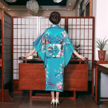 Moda Nacionalnih Gibanj Ženske Seksi Kimono Yukata Z Obi Novost Večerno Obleko Japonski Cosplay Kostum Cvetlični Ena Velikost