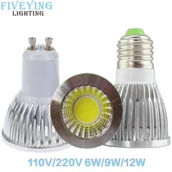 LED Žarnice Zatemniti Led Luči 110V-240V GU10 B22 E27 E14 6W 9W 12W COB LED lučka lučka led Žarometi, Super Svetla
