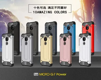 Za Coque Motorola Moto G7 Moč Primeru Težkih Oklep Slim Trde Gume Težka Kritje Silikonski Primeru Telefon Na za Moto G7 Moč
