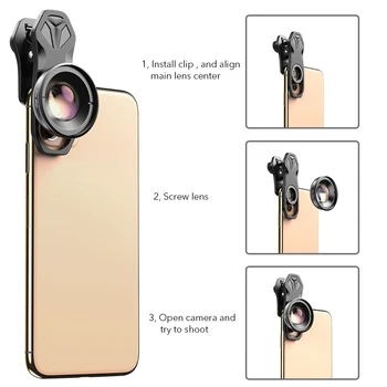 APEXEL HD Optična Kamero Telefona Objektiv, 30-80 MM Makro Objektiv Super Makro Objektivi Za iPhone 11 Pro Xs Max Huawei Xiaomi Vsi Mobilni Telefoni