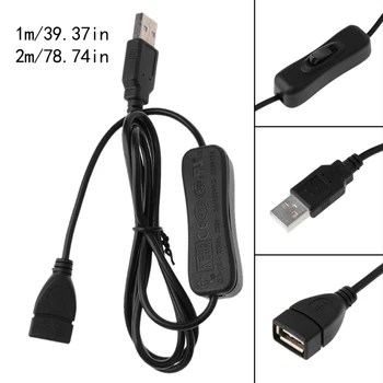 Elektronika Datum Pretvorbo 28 cm USB Kabel, Moški-Ženska Stikalo NA OFF Kabel Preklop indikatorska Lučka Power Line Črna