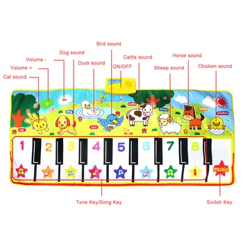 3 Vrste Glasbe Mat Z Živalske Zvoke, Dojenček Igral Klavir Preprogo, Glasbo, Igrače, Predšolske Vzgoje Montessori Igrače