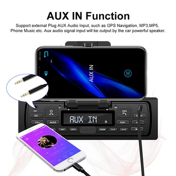 1 DIN Avto MP3 Predvajalnik Radio Bluetooth Car Stereo Radio, USB, AUX Vhod Sprejemnika o