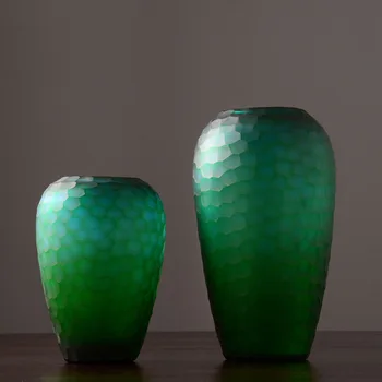 Ameriški Zeleno Steklo Velika Vaza Dnevna Soba Cvet Verandi Model Soba Dekoracijo Doma Nordijska Dekoracijo Doma Bb50