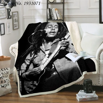 Bob Marley Reggae Pevec 3D Tiskanja Vrgel Plišastih Sherpa Odejo Tanka Odeja Kavč, Stol, Posteljnina Oskrbe Odrasli Otroci 03