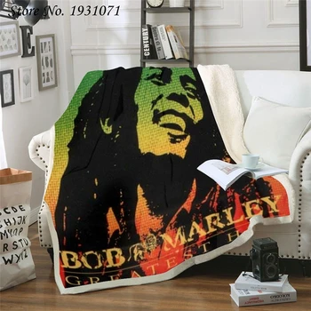 Bob Marley Reggae Pevec 3D Tiskanja Vrgel Plišastih Sherpa Odejo Tanka Odeja Kavč, Stol, Posteljnina Oskrbe Odrasli Otroci 03