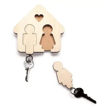 Ustvarjalne Lesene Ključ Obesek DIY Nekaj Ključnih Steni Visi Avto Keychain Darilo za Valentinovo Predstavila Okrasni Dekorativni Kljuke
