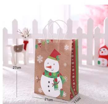 Božično darilo vrečko torbici kraft papir, darilne vrečke darilni box set Božični okraski Santa