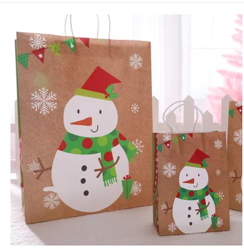 Božično darilo vrečko torbici kraft papir, darilne vrečke darilni box set Božični okraski Santa