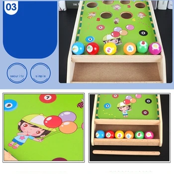 Otrok Lesene Zabavno Biljard Igre Igrače za Ujemanje Barv Kognitivne Starš-otrok Interaktivna Igrača za Otroke