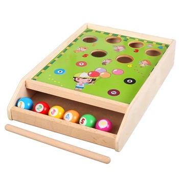 Otrok Lesene Zabavno Biljard Igre Igrače za Ujemanje Barv Kognitivne Starš-otrok Interaktivna Igrača za Otroke
